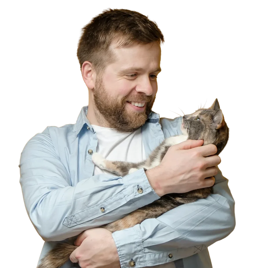 Мужчина с котом